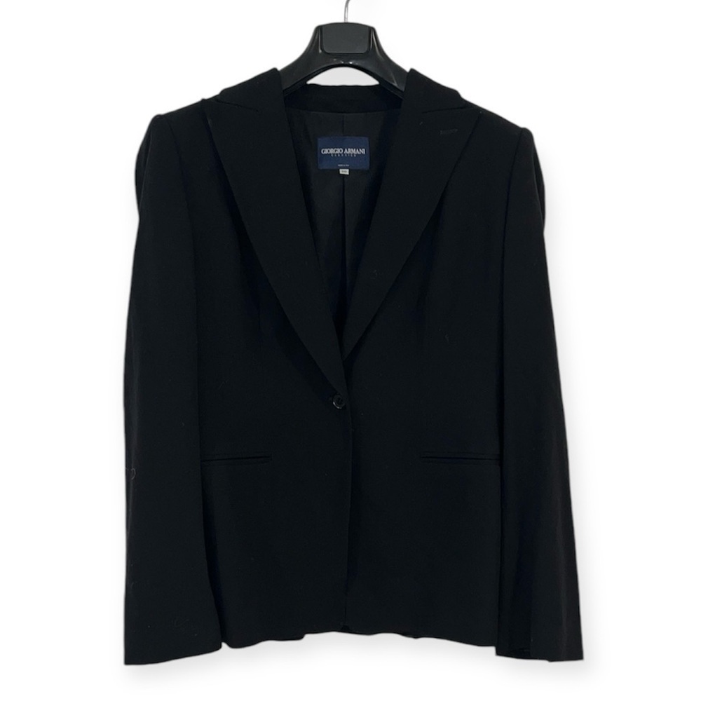 Giorgio Armani Black single Breast 100% pure Wool classic Blazer size 50/Medium